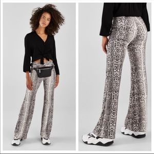 Bershka Kick Flare Snakeskin Pants